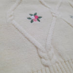 Fleur Pullover – Embroidered Beige Knit | Ages 2Y–6Y