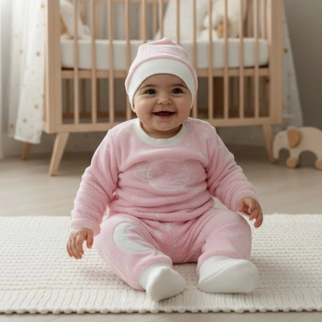 Glow-in-the-Dark Baby Pajama Set with Hat | 3M–12M