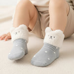 Baby Bear Plush Cuff Socks | Ages 0M-3M
