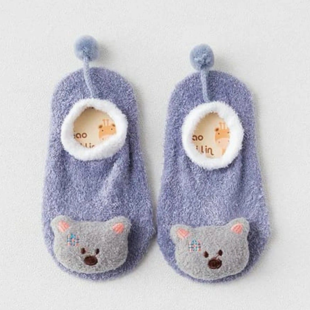 Kids Fuzzy Non-Slip Character Socks | Ages 0M-12M