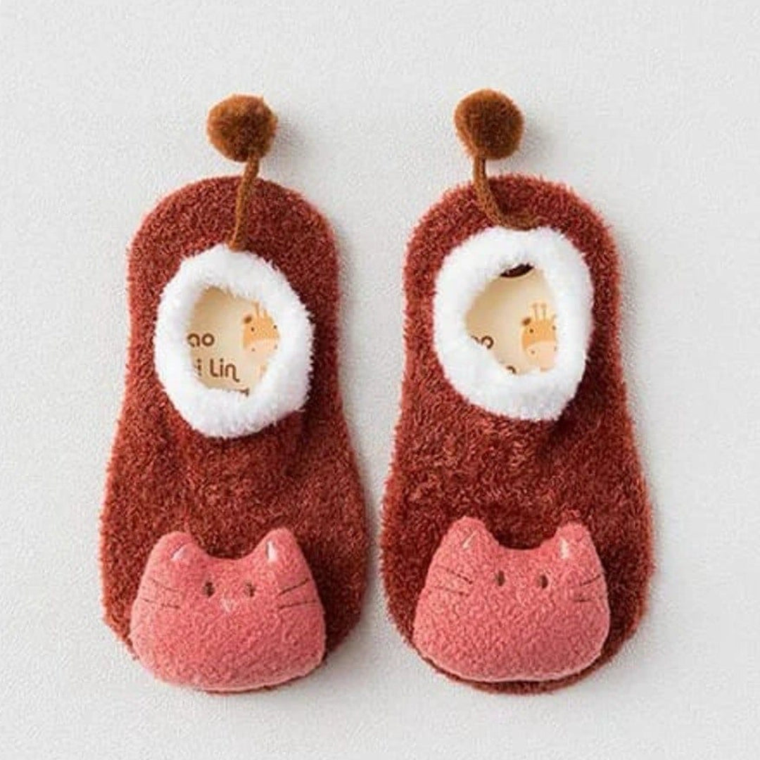 Kids Fuzzy Non-Slip Character Socks | Ages 0M-12M