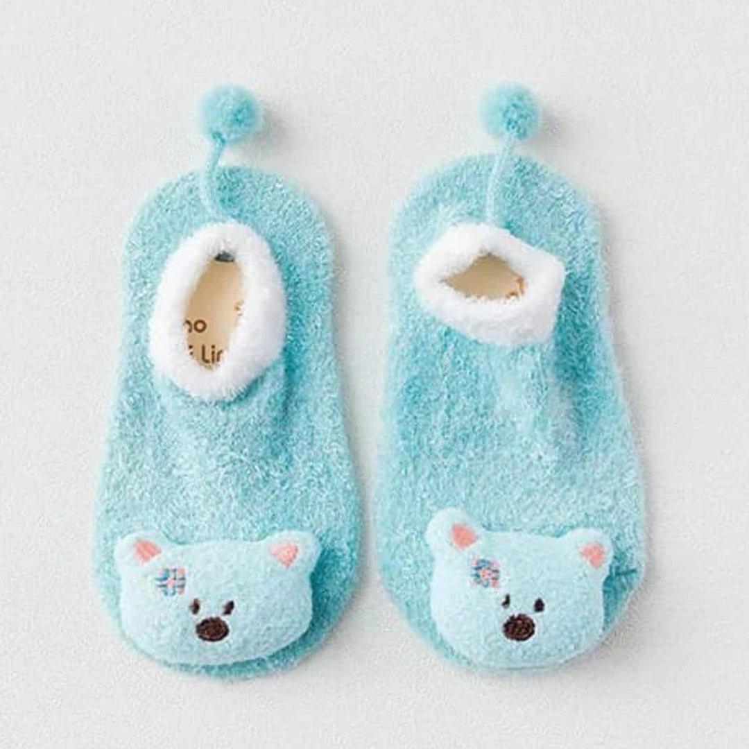 Kids Fuzzy Non-Slip Character Socks | Ages 0M-12M