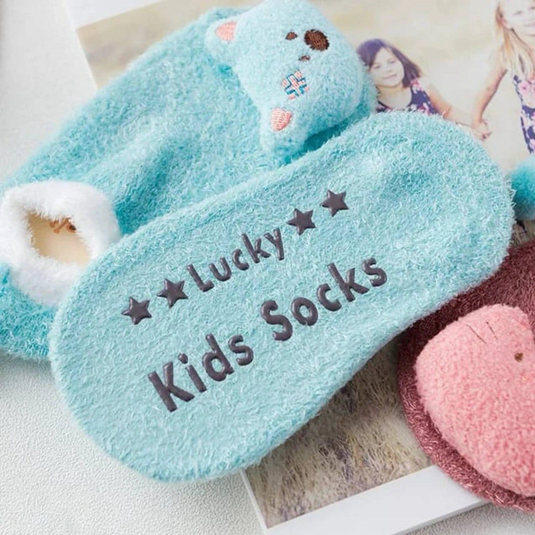 Kids Fuzzy Non-Slip Character Socks | Ages 0M-12M