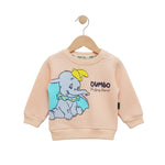 Children's sweatshirt with Dumbo the Elephant design on a hanger against a white background