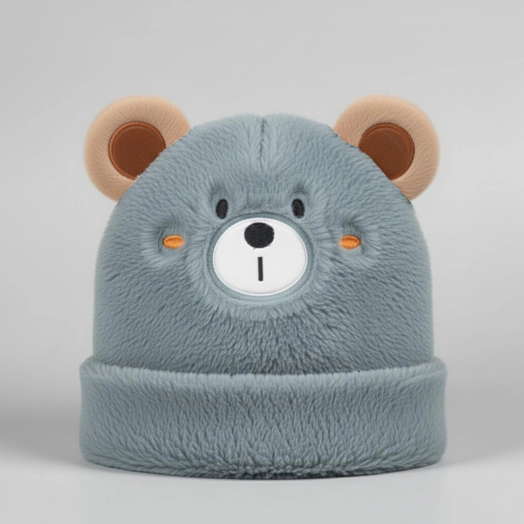 Bear Face Winter Beanie | 2Y–5Y
