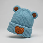 Teddy-Ear Knitted Winter Beanie | 2Y–5Y