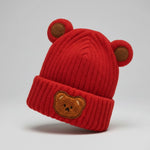Teddy-Ear Knitted Winter Beanie | 2Y–5Y