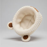 Teddy-Ear Knitted Winter Beanie | 2Y–5Y