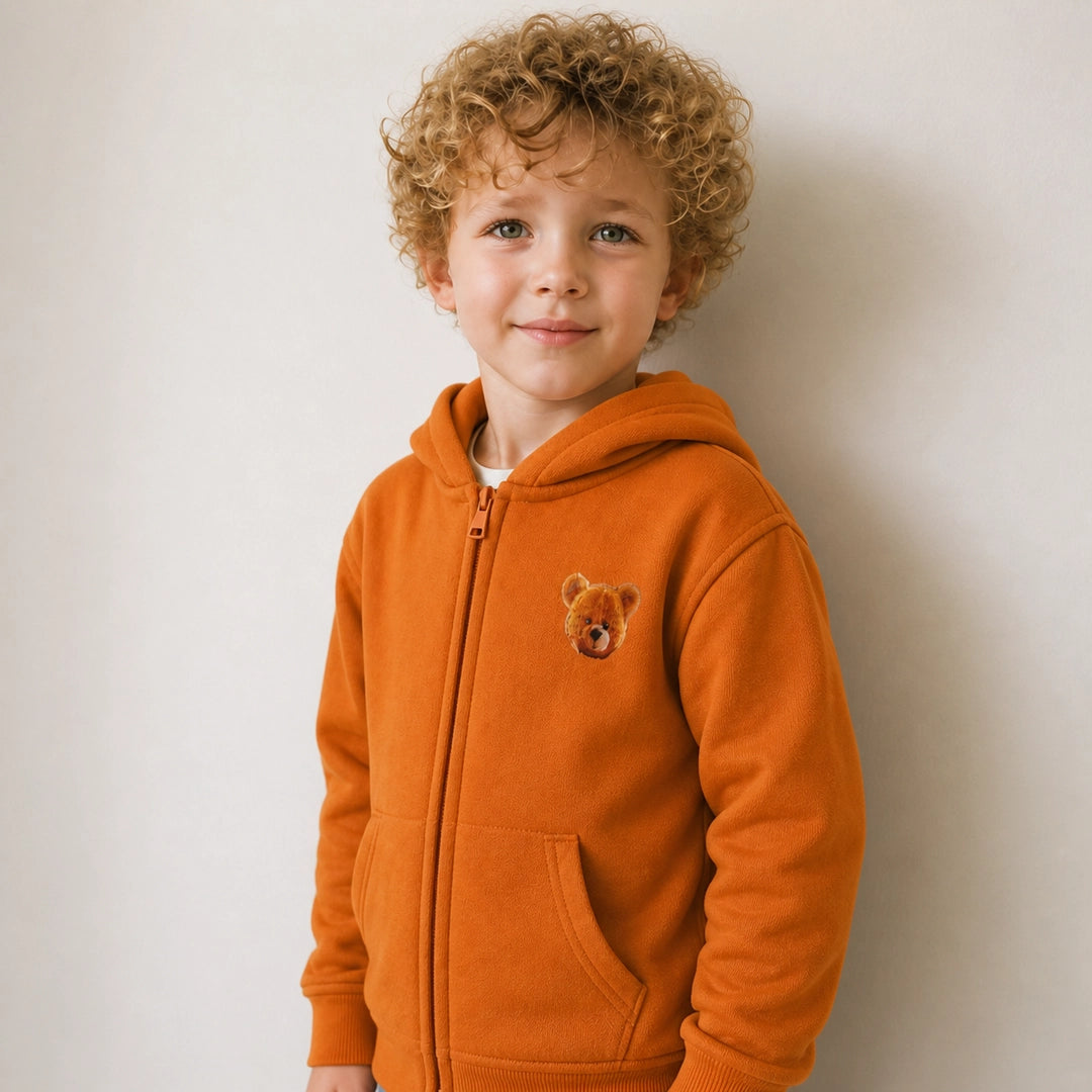 Teddy Badge Zip-Up Fleece Jacket
