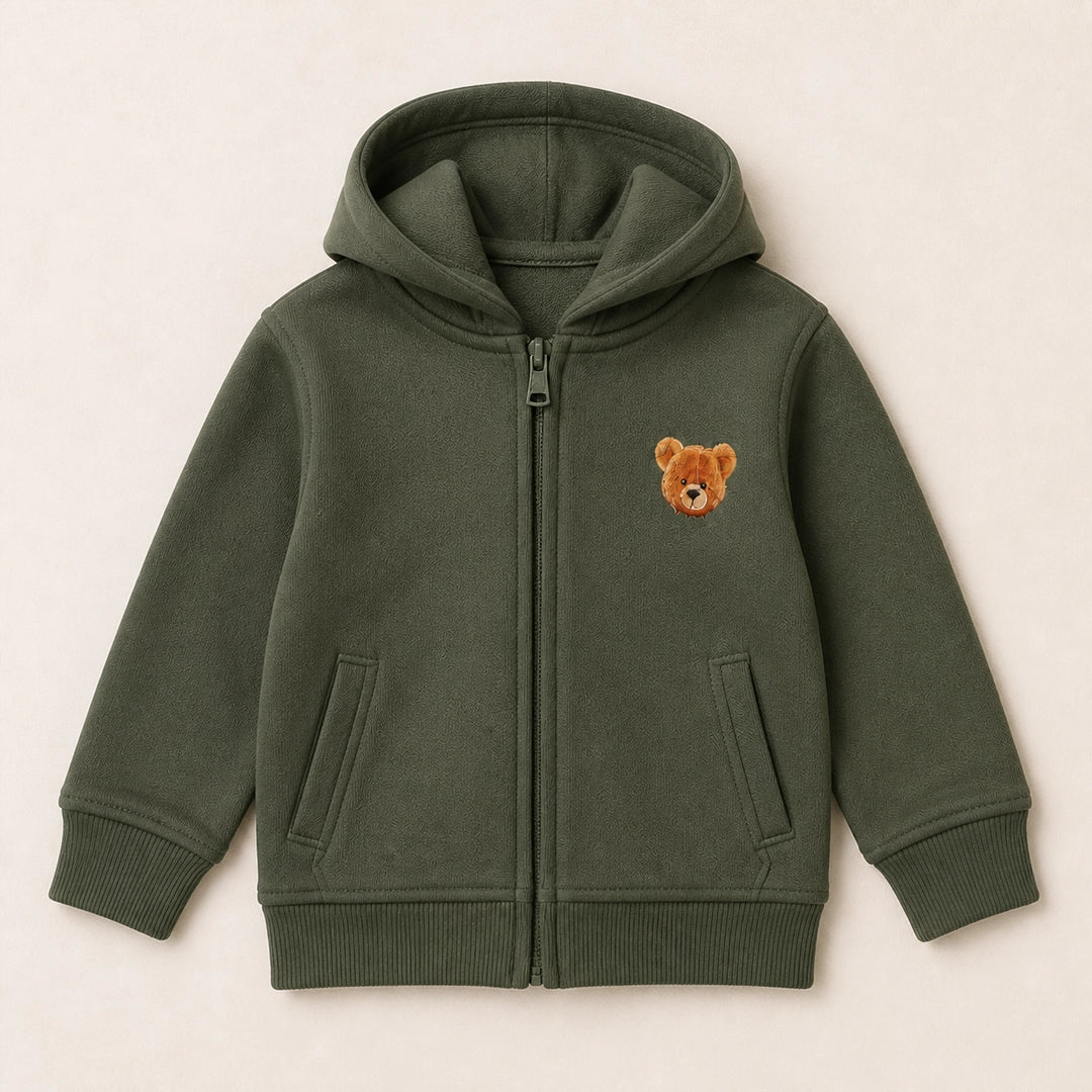 Teddy Badge Zip-Up Fleece Jacket