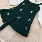 Evergreen Bow Woolen Dress | Ages 3M–36M