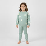 Daisy Knit Set – Cozy Mint Pullover & Pants Outfit | Ages 1Y–5Y