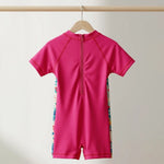 Tropical Cat One-Piece Swimsuit | UPF 50+ Protection | Ages 3M–18M