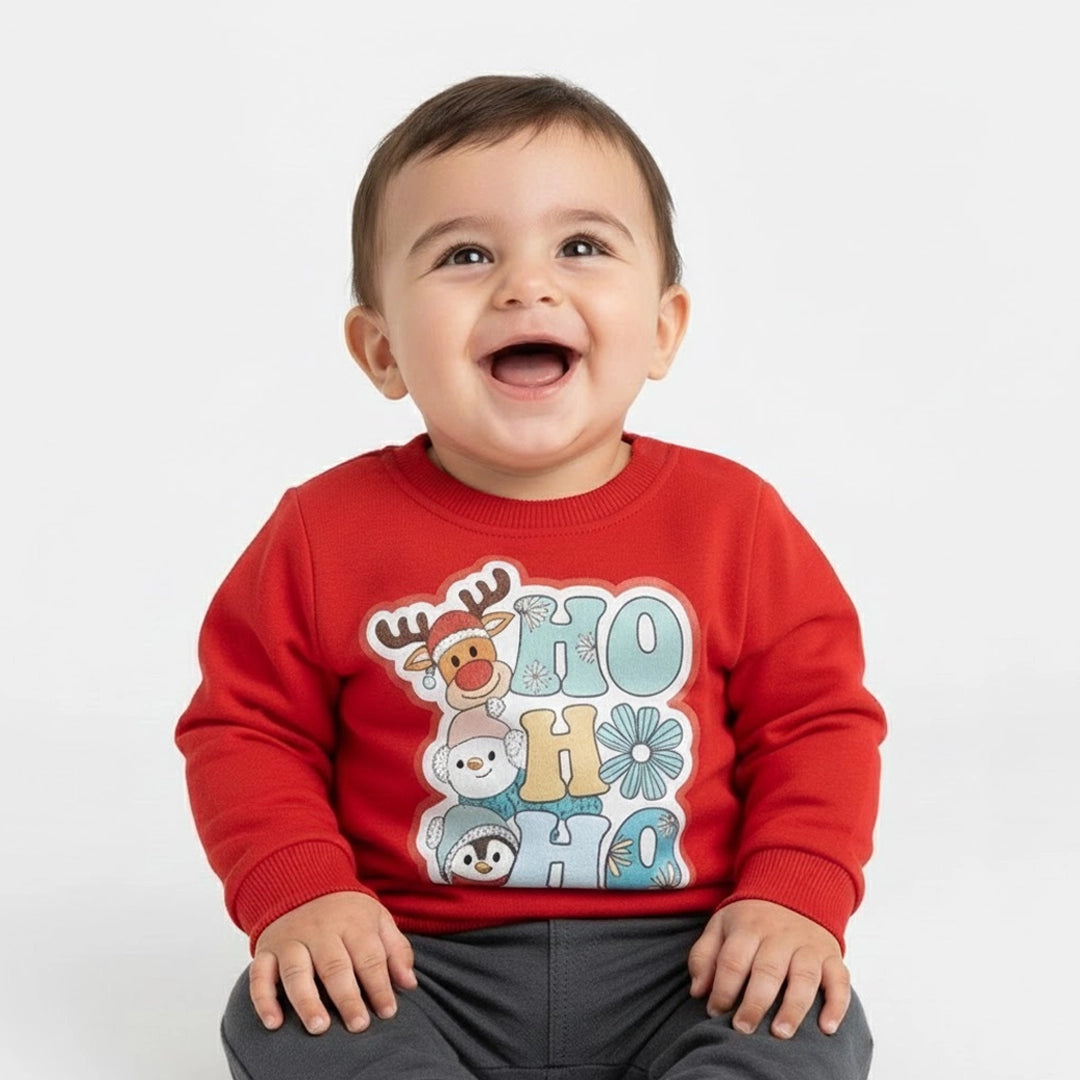 Christmas “HO HO HO” Baby Pullover | 3M–24M