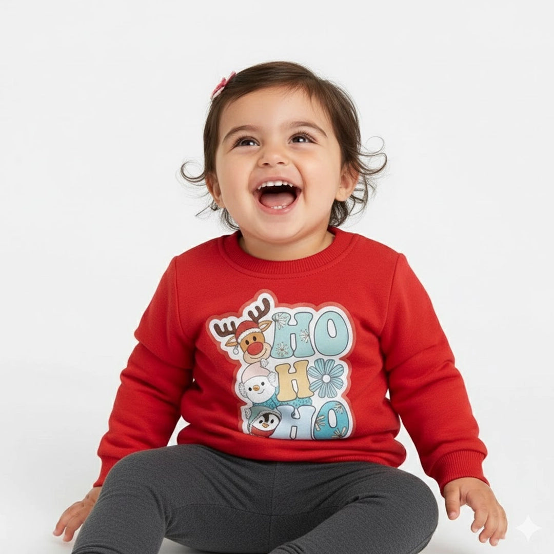Christmas “HO HO HO” Baby Pullover | 3M–24M