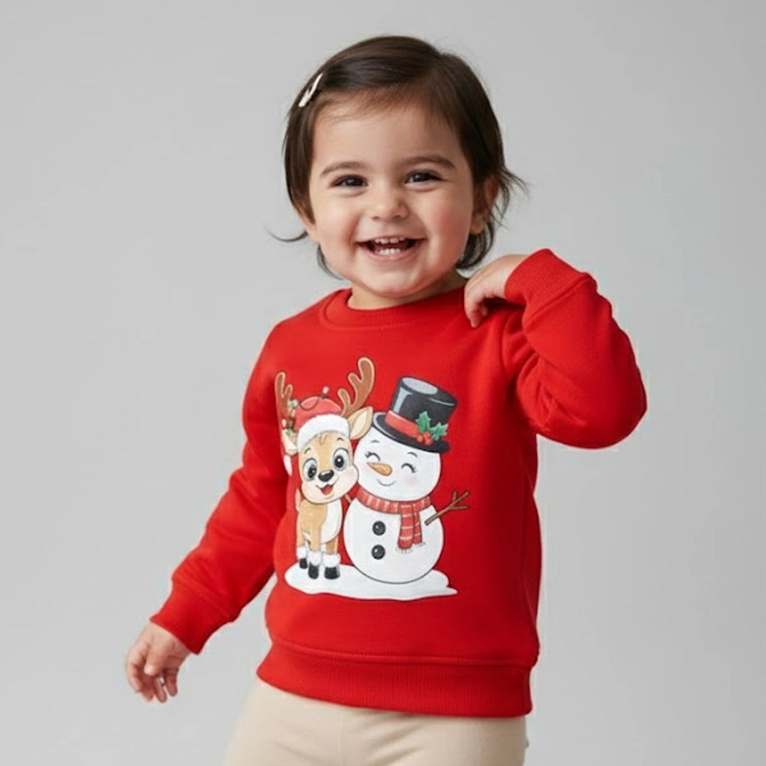 Christmas Reindeer & Snowman Pullover | 3M–24M