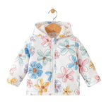 Children's jacket with floral pattern on a white background