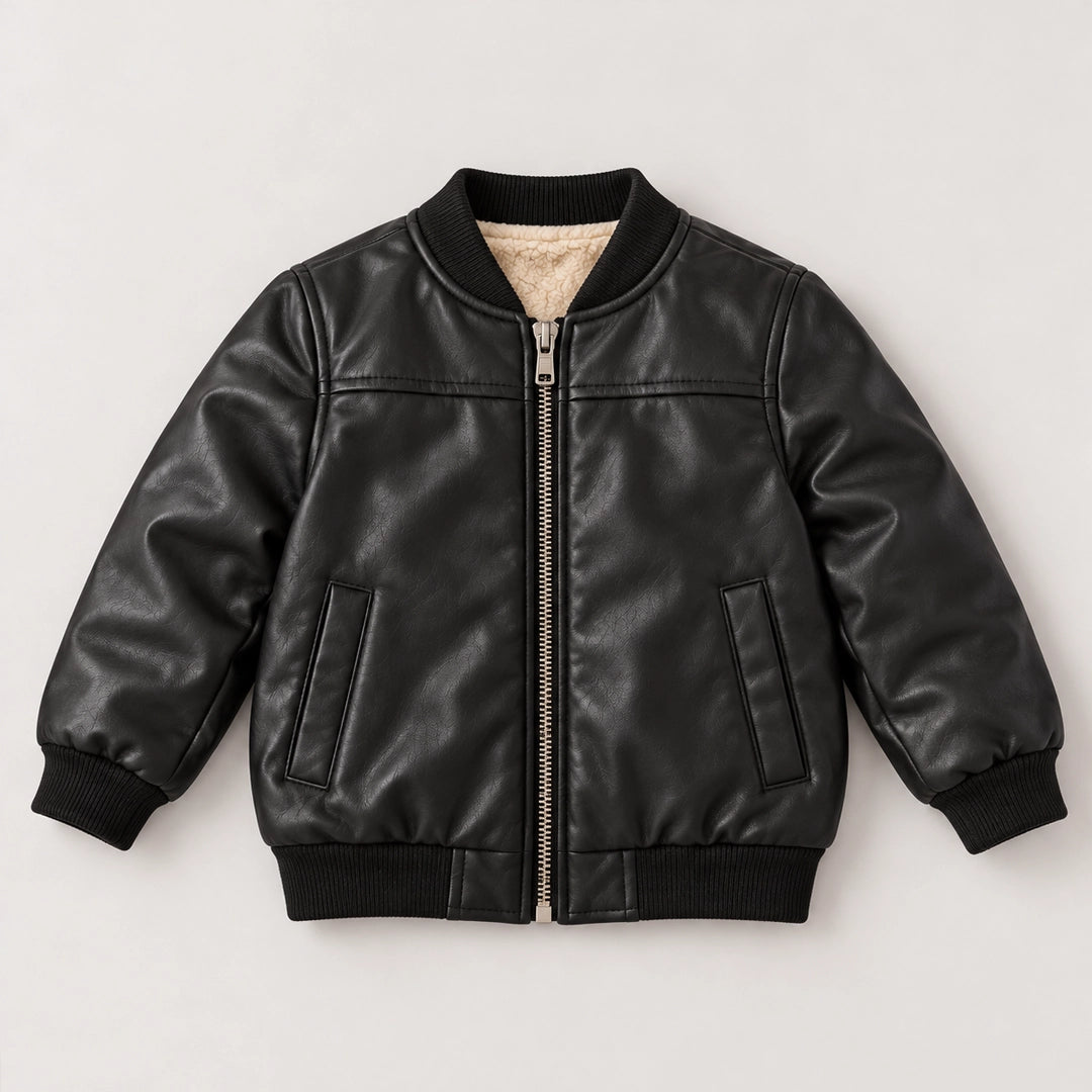 Maverick Faux Leather Bomber Jacket