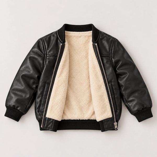 Maverick Faux Leather Bomber Jacket