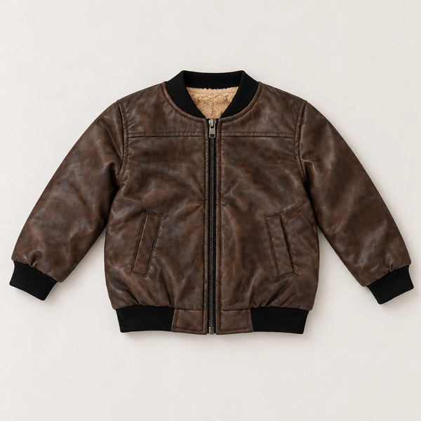 Maverick Faux Leather Bomber Jacket