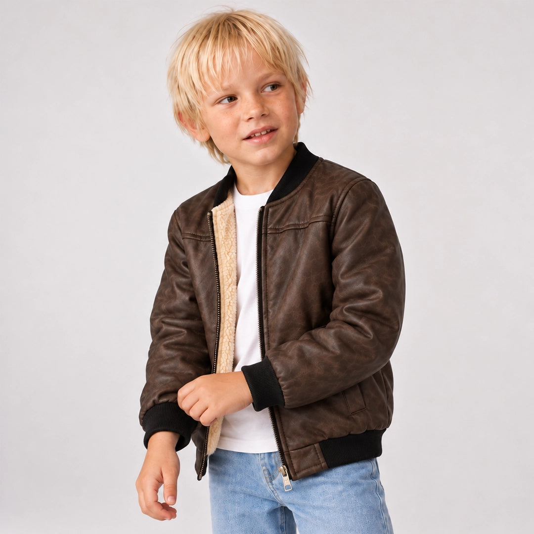 Maverick Faux Leather Bomber Jacket