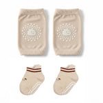 Baby Anti-Slip Walking Socks + Cushioned Knee Pads Set | 6–18M