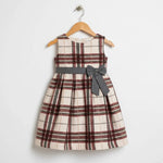 Classic Plaid Bow Woolen Dress | Ages 3Y–6Y