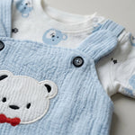 Bear Muslin Overall Set | Ages 0M–12M