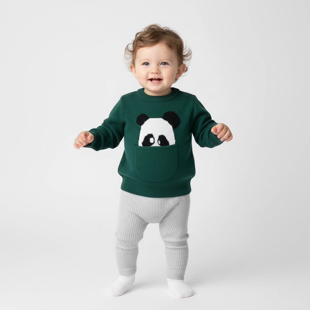 Peek-a-Boo Panda Pullover | Ages 6M-24M
