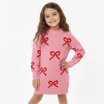 Rosy Ribbons Knit Dress | Ages 4Y-10Y