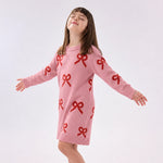 Rosy Ribbons Knit Dress | Ages 4Y-10Y