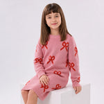 Rosy Ribbons Knit Dress | Ages 4Y-10Y
