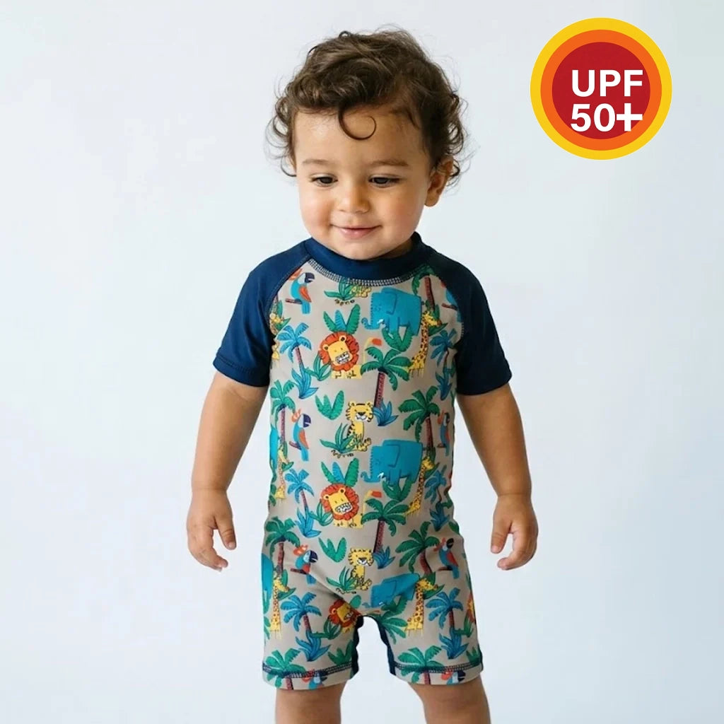 Safari One-Piece Swimsuit | UPF 50+ Protection | Ages 3M–18M