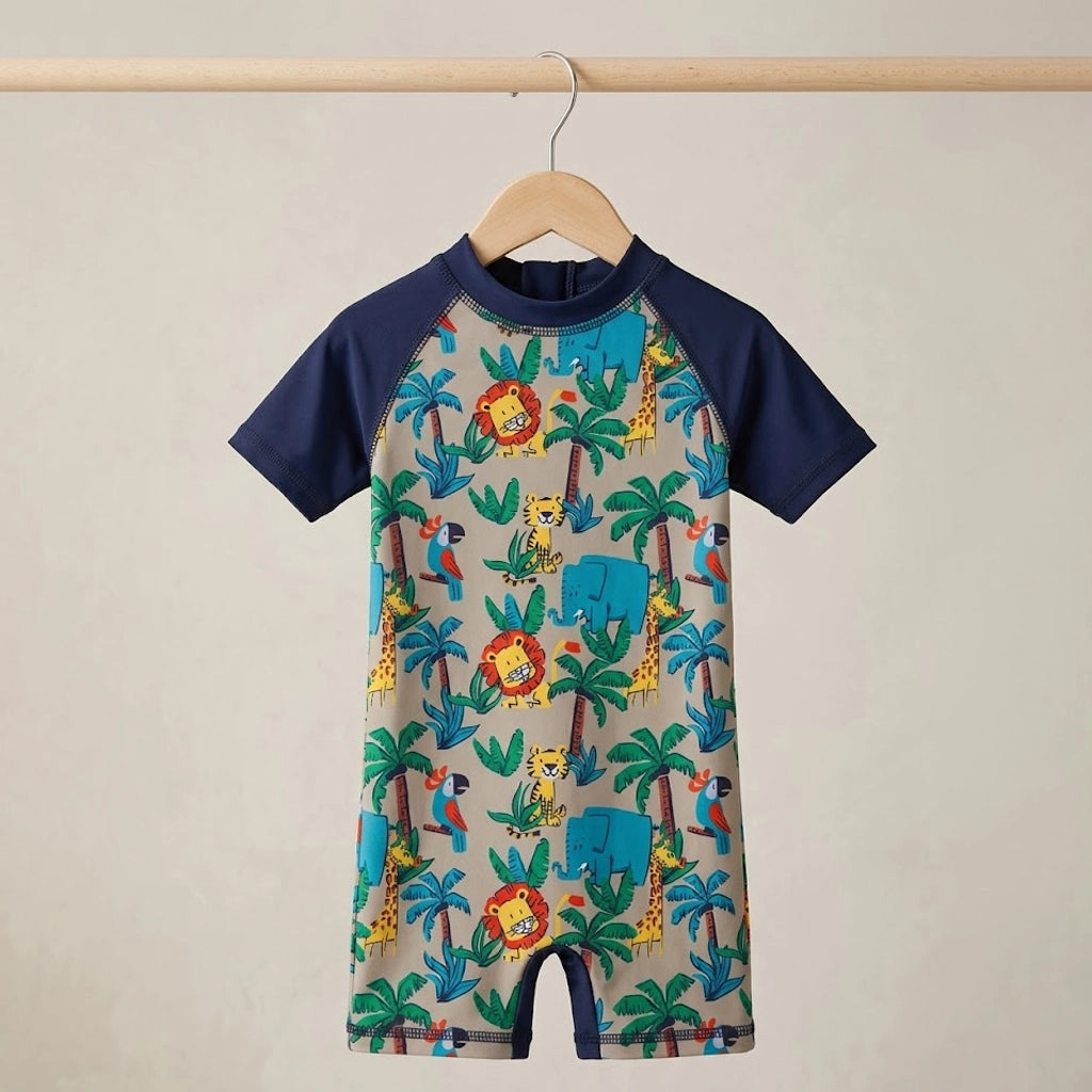 Safari One-Piece Swimsuit | UPF 50+ Protection | Ages 3M–18M