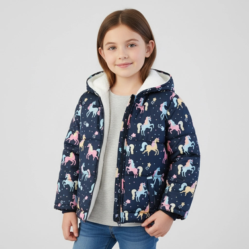 Unicorn Puffer Jacket | Ages 1Y-8Y