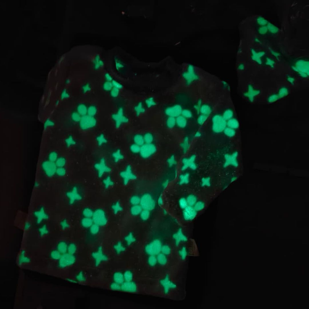 Paws & Stars Glow-in-the-Dark Winter Pajama Set | Ages 3M–12M
