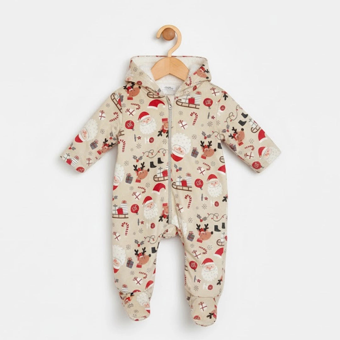 Christmas Hooded Baby Onesie | 0M–18M
