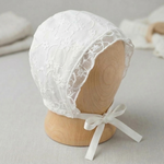 طقم فستان وبونيه دانتيل أنيق للأطفال | من ٣ إلى ٦ أشهر