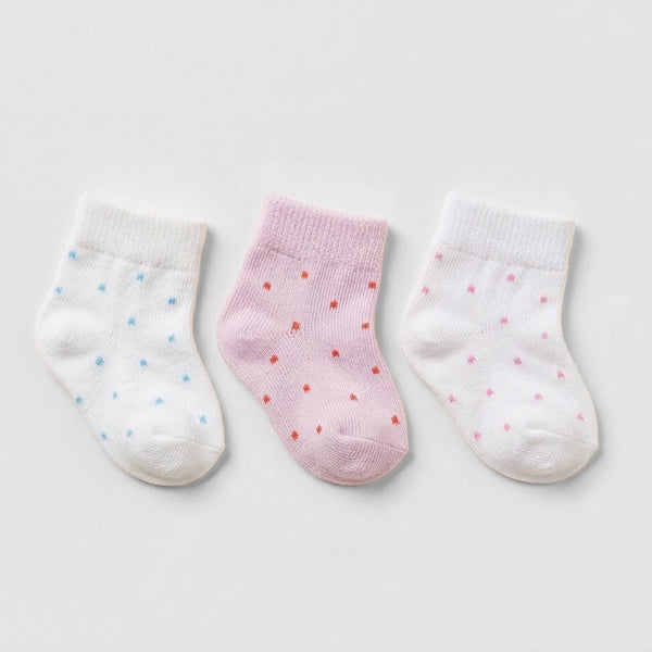 Baby Cotton Dotted Socks Set – 3 Pairs
