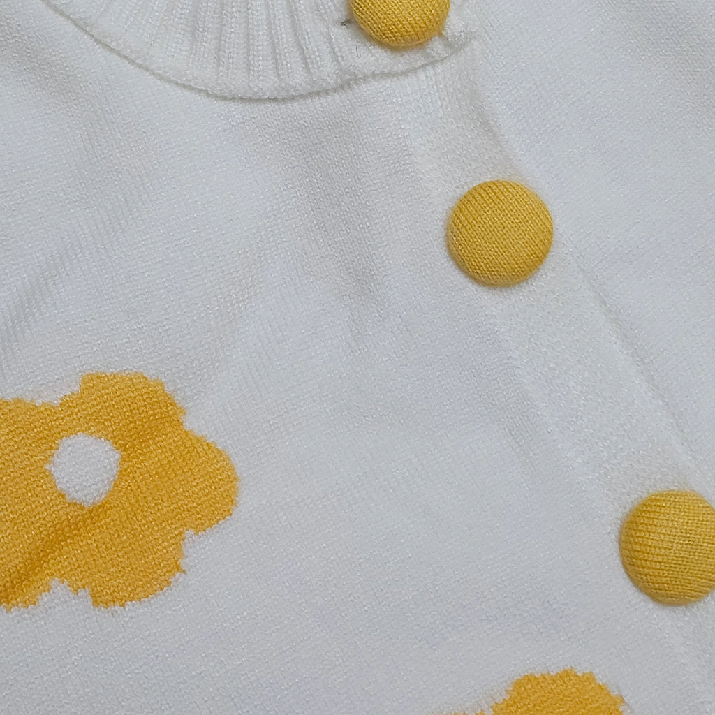 Sunny Daisy 3-Piece Set – Cardigan, Skirt & Tights | Ages 2Y-6Y