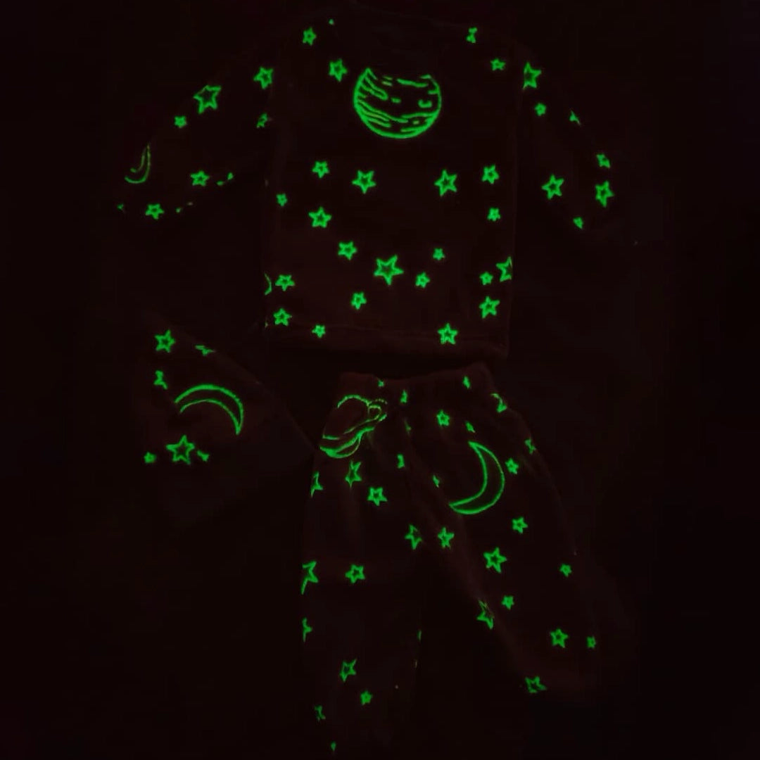 Glow-in-the-Dark Baby Pajama Set with Hat | 3M–12M