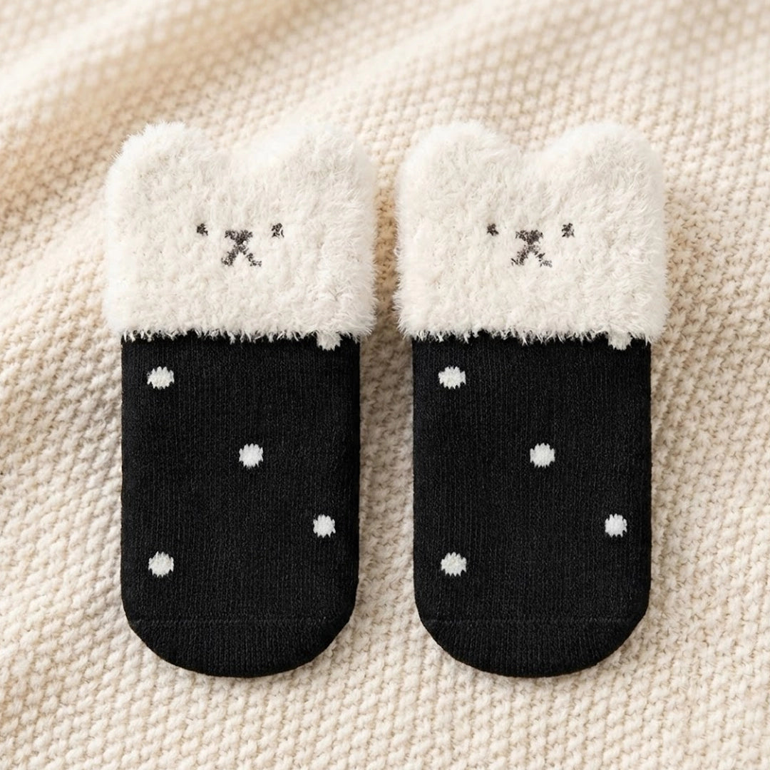 Baby Bear Plush Cuff Socks | Ages 0M-3M