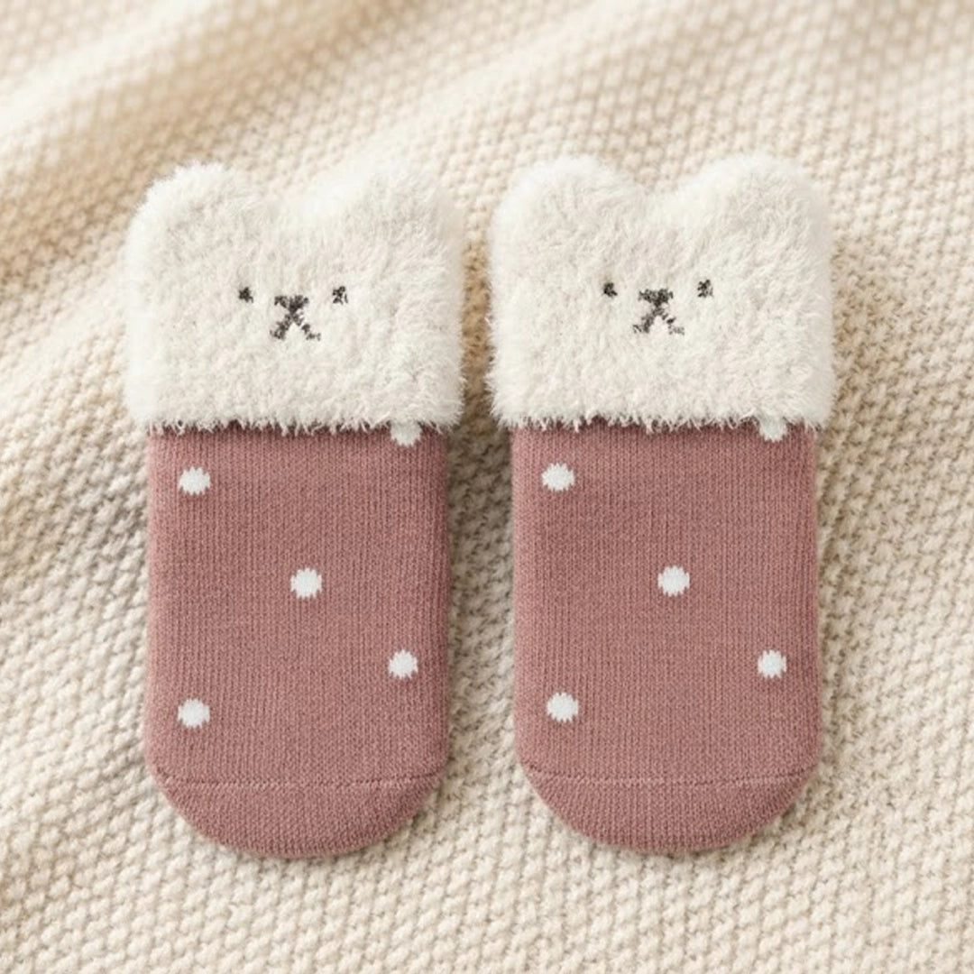 Baby Bear Plush Cuff Socks | Ages 0M-3M