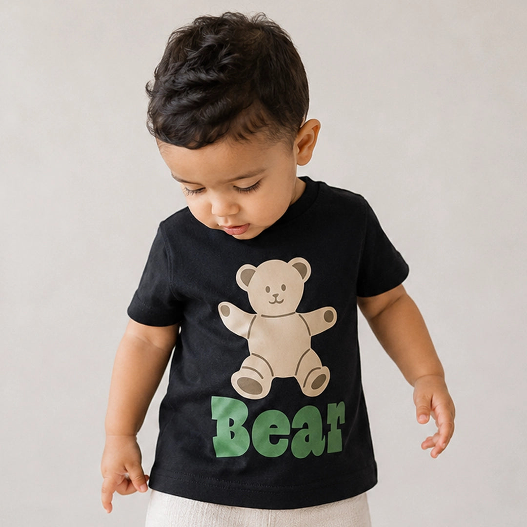 Happy Bear Cotton T-Shirt | Ages 6M–24M - Cubbies