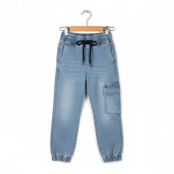 Boys Light-Wash Denim Joggers | Ages 5–6 Years