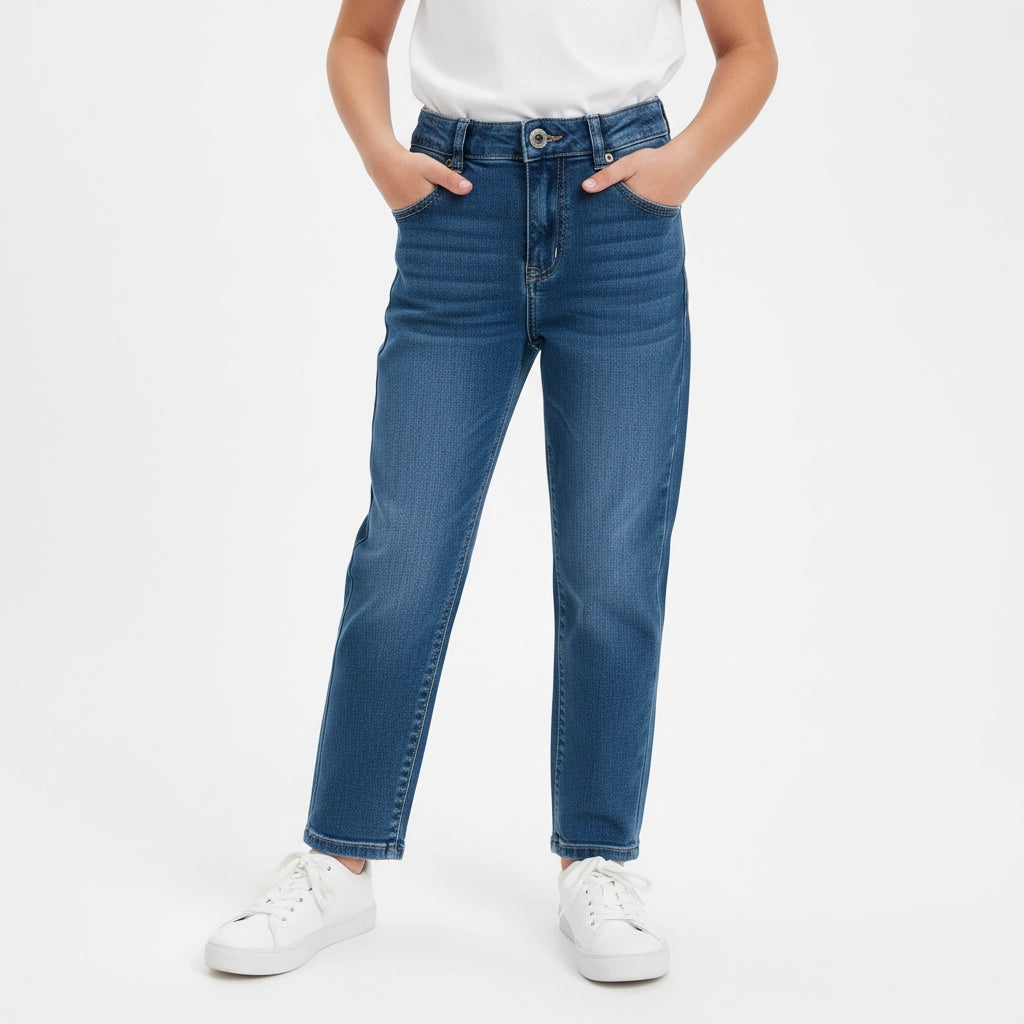 Girls Mom-Fit Jeans | Ages 1–9 Years