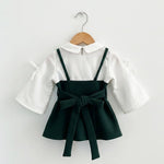 Evergreen Bow Woolen Dress | Ages 3M–36M