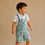 Coastal Check Overalls Set | Ages 3M–18M