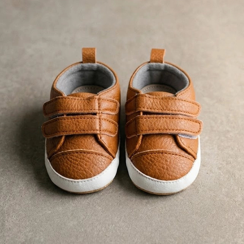 Pebbled Faux-Leather Trainers | Ages 6M–18M