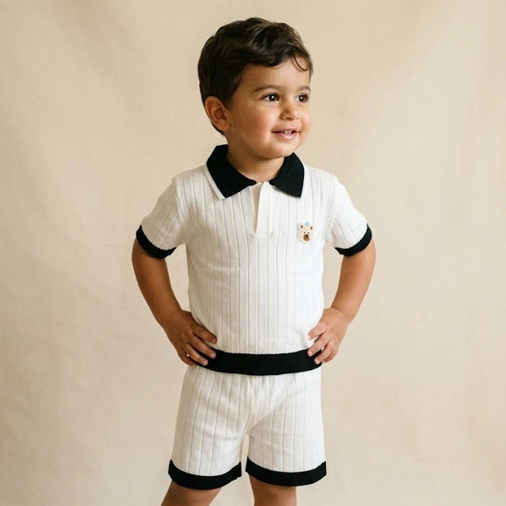 Ribbed Polo Set | Ages 1Y–4Y